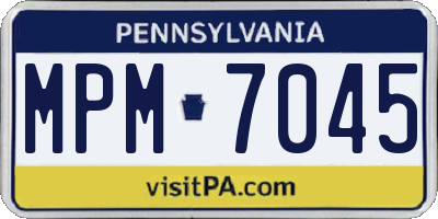 PA license plate MPM7045