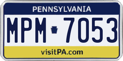 PA license plate MPM7053