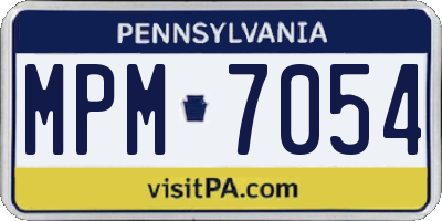 PA license plate MPM7054