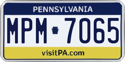 PA license plate MPM7065