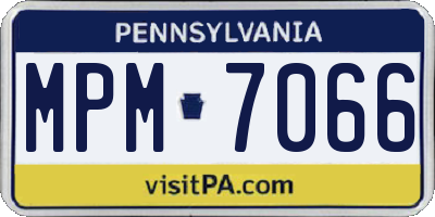 PA license plate MPM7066