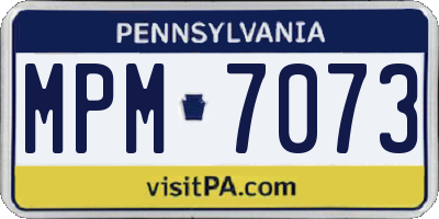 PA license plate MPM7073