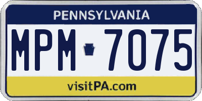 PA license plate MPM7075