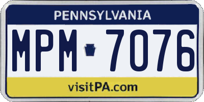 PA license plate MPM7076