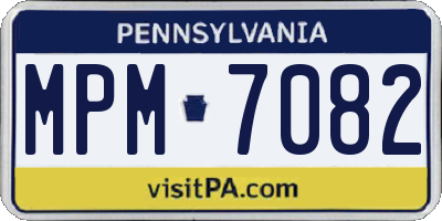 PA license plate MPM7082