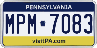 PA license plate MPM7083