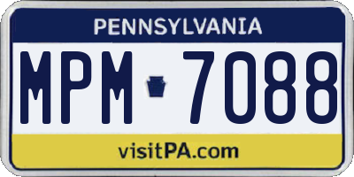 PA license plate MPM7088
