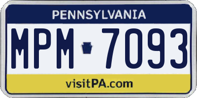 PA license plate MPM7093