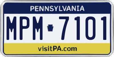 PA license plate MPM7101