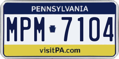 PA license plate MPM7104