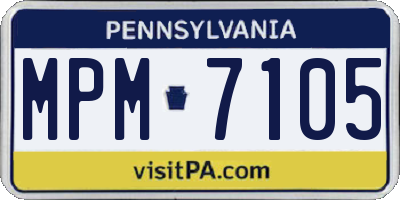 PA license plate MPM7105