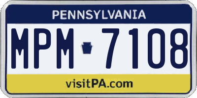 PA license plate MPM7108