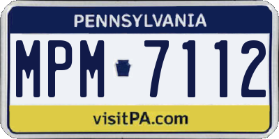 PA license plate MPM7112