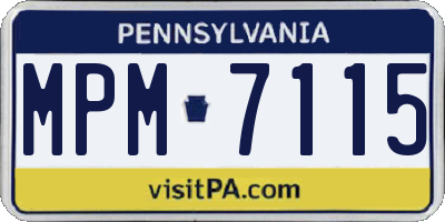 PA license plate MPM7115