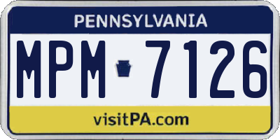 PA license plate MPM7126