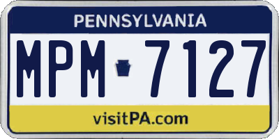 PA license plate MPM7127