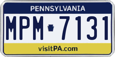 PA license plate MPM7131