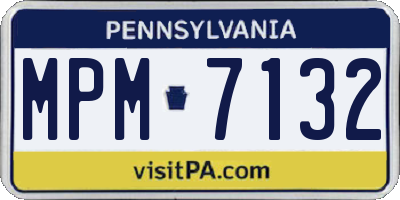 PA license plate MPM7132