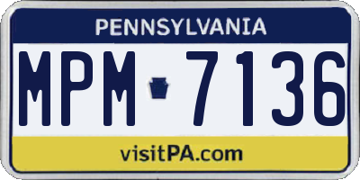 PA license plate MPM7136