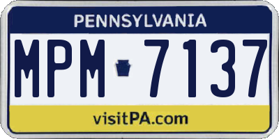 PA license plate MPM7137