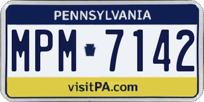 PA license plate MPM7142