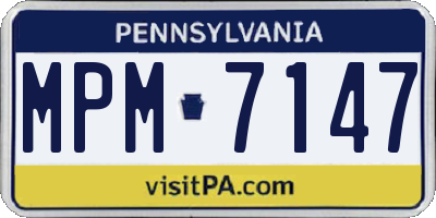 PA license plate MPM7147