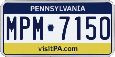 PA license plate MPM7150