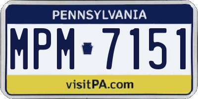 PA license plate MPM7151