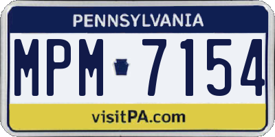 PA license plate MPM7154