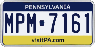 PA license plate MPM7161
