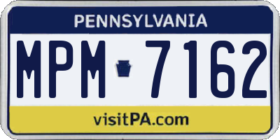PA license plate MPM7162