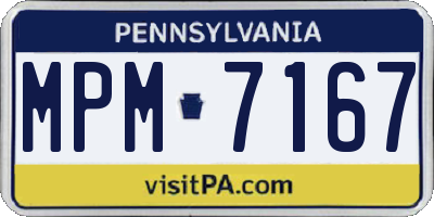 PA license plate MPM7167