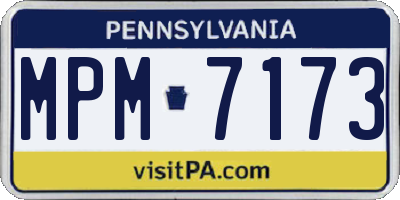 PA license plate MPM7173