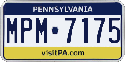 PA license plate MPM7175