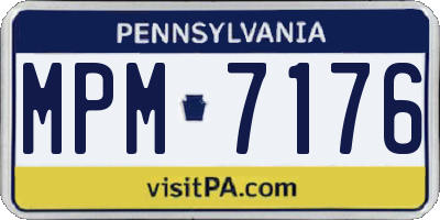 PA license plate MPM7176