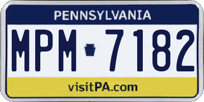 PA license plate MPM7182