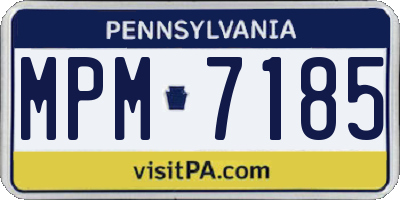 PA license plate MPM7185