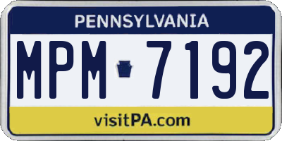 PA license plate MPM7192