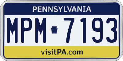 PA license plate MPM7193