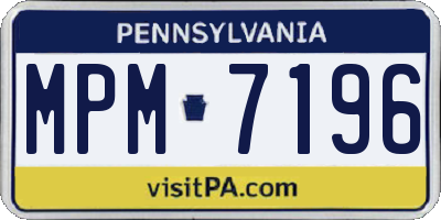 PA license plate MPM7196