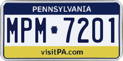 PA license plate MPM7201