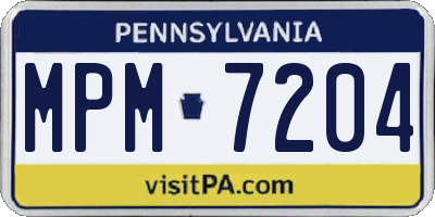 PA license plate MPM7204