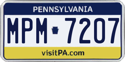 PA license plate MPM7207