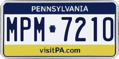 PA license plate MPM7210