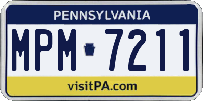 PA license plate MPM7211