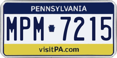 PA license plate MPM7215
