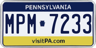 PA license plate MPM7233