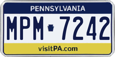 PA license plate MPM7242