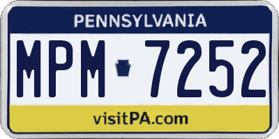 PA license plate MPM7252