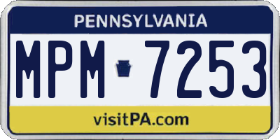 PA license plate MPM7253